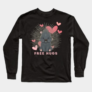 Free Hugs From A Porcupine - Funny Long Sleeve T-Shirt